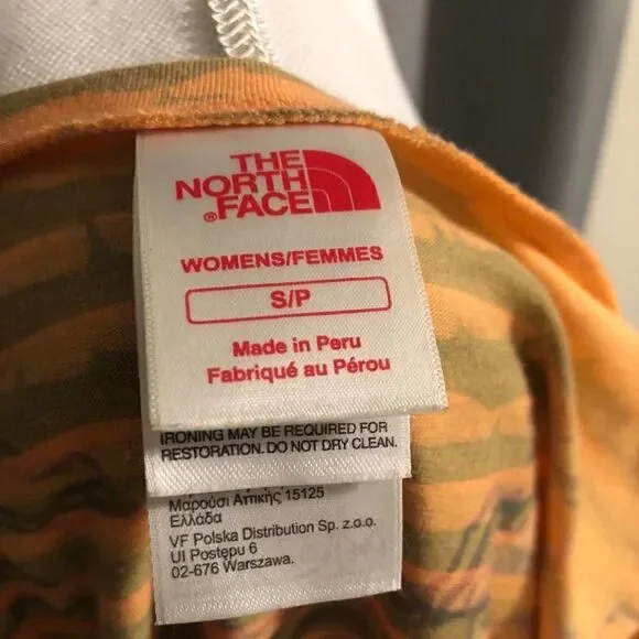 ⭐️3 for $10⭐️ The North Face Orange Floral Striped Tee - Picture 2 of 8